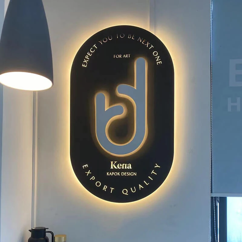 Окрашенный черный металлический световой короб вывеска подсветка буквенный