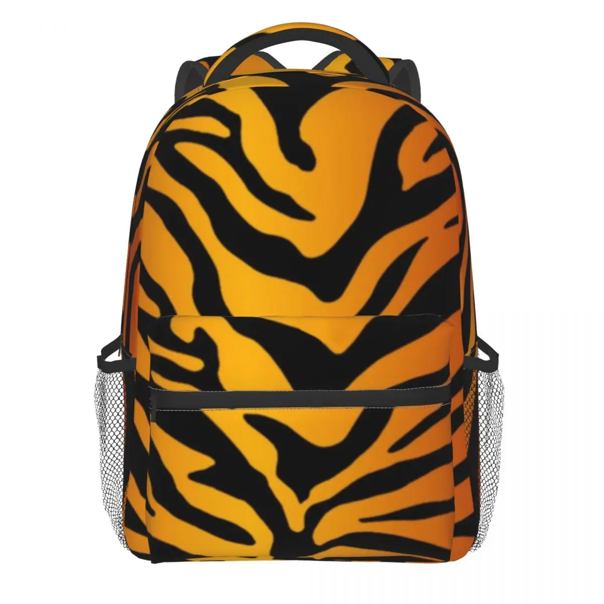 

Tiger Stripe Print Backpack Women Men Wild Animal Soft Backpacks Polyester Streetwear High School Bags Camping Colorful Rucksack