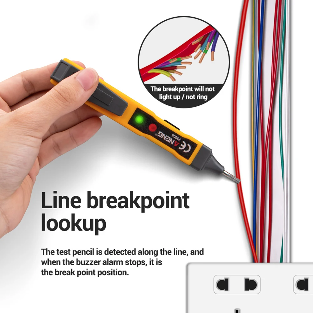 

Компактный светодиодный тестовый карандаш, изолированные силовые кабели, настенные розетки, напряжение тока, Бесконтактный детектор, порт...