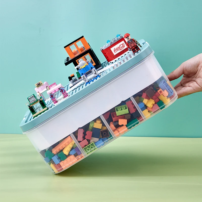 

Ящик для хранения игрушек из пластика Lego, органайзер с ручкой для игрушек, строительных блоков, хранение деталей, классификация, коробки для хранения, корзины