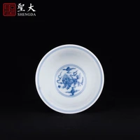 yuhe lingu tea cup ceramic hand painted blue and white kirin pattern master cup jingdezhen all manual tea set tea cup