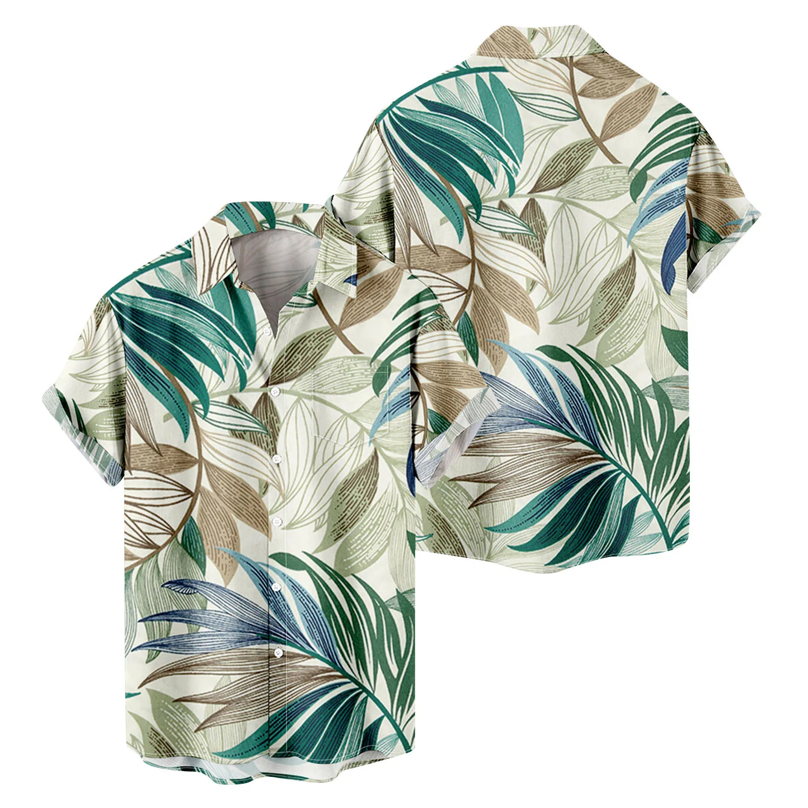 

Mens Fashion And Leisure 3D Digital Printing Buckle Lapel Short Sleeve Shirt Top Mens Plain White T Shirts