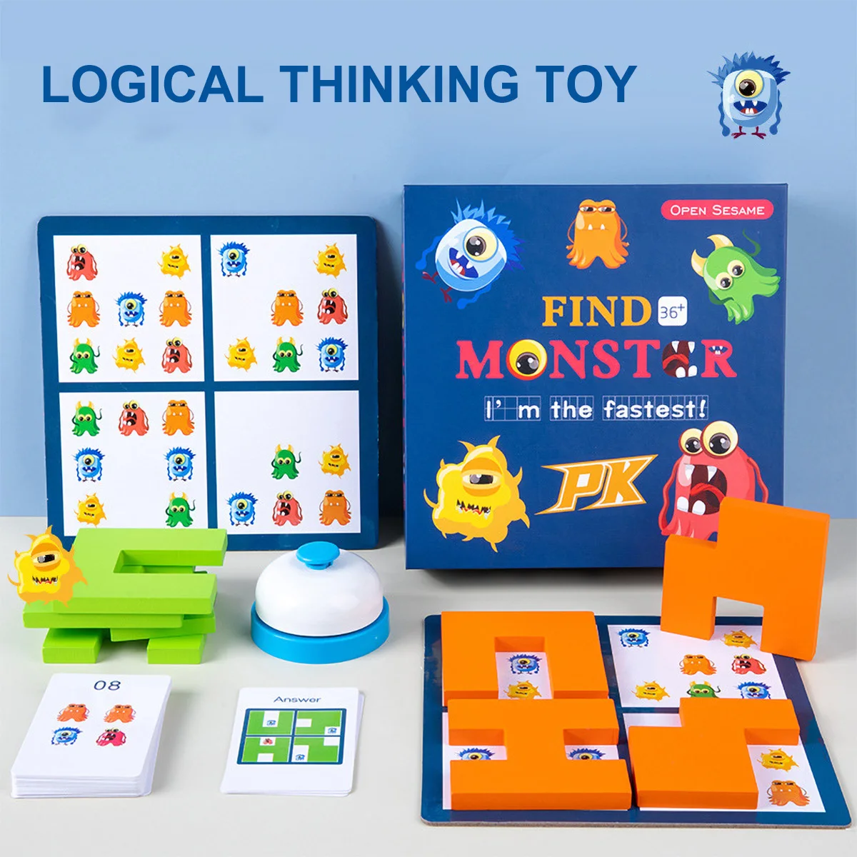

Montessori Logical Thinking Board Game Matching Monster Game Toy Children Kids Early Educational Parent-Child Interactive Toys