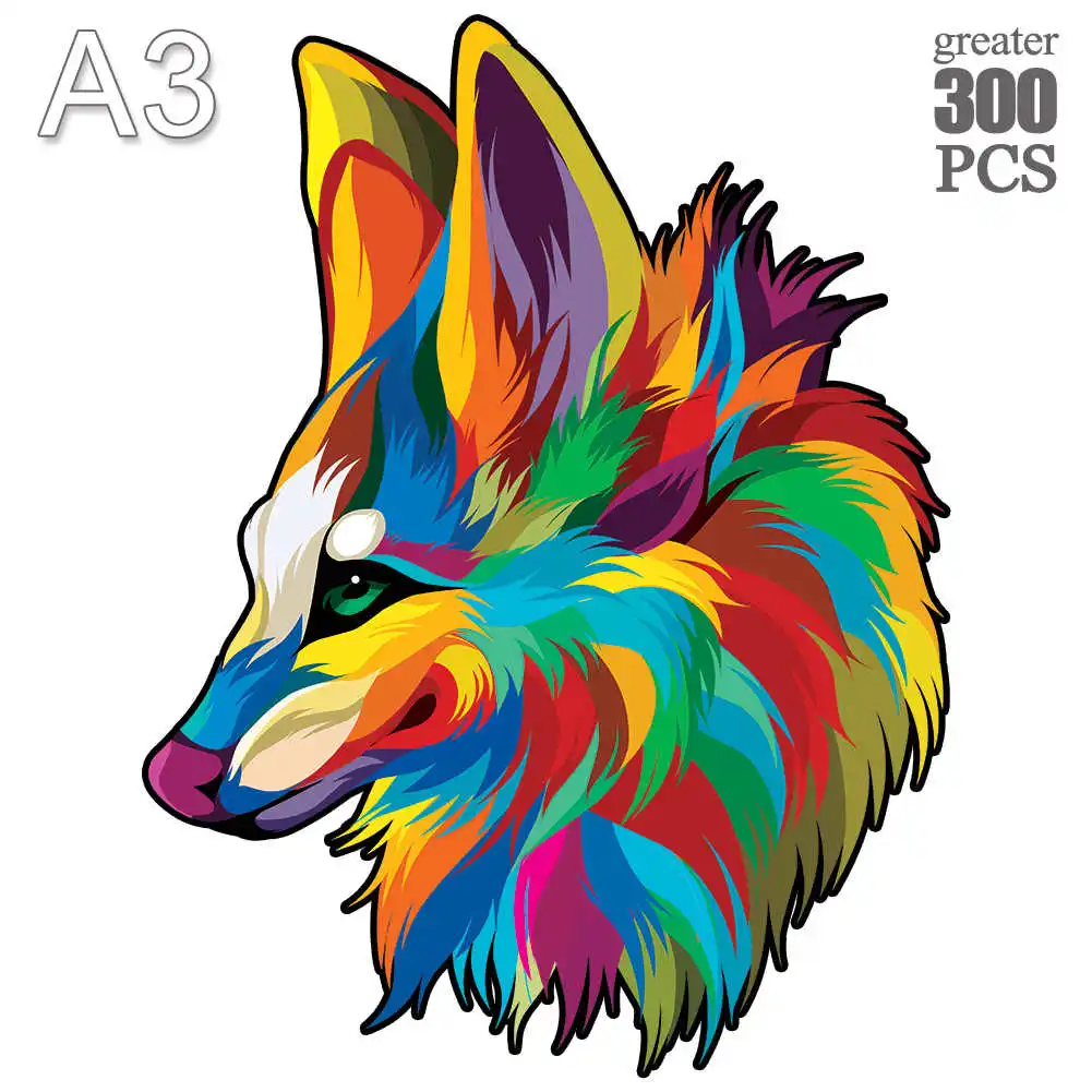 

Wooden Animal Jigsaw 3D Puzzles Adults Mysterious lion Puzzle Kids Gift Educational Interactive Games Toy Wooden Puzzle