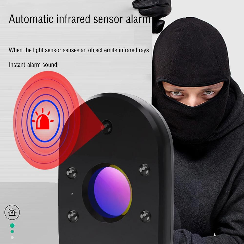 

Mini USB-C Anti-Peeping Detector Camera Outdoor Travel Hotel Anti-Theft Anti-Candid Security Protection 5M Smart Infrared Alarm