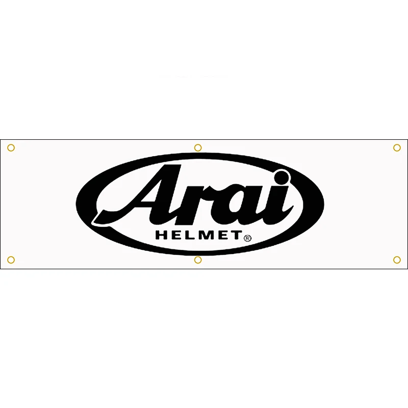 

130GSM 150D Polyester Material Arai Helmet Banner 1.5*5ft (45*150cm) Advertising decorative Helmets Flags yhxyhx371