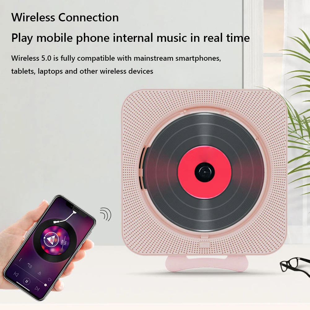 Led Display Bluetooth-compatible 5.1 Stereo Speaker Cd Player Fm Radio Infrared Wireless Remote Control