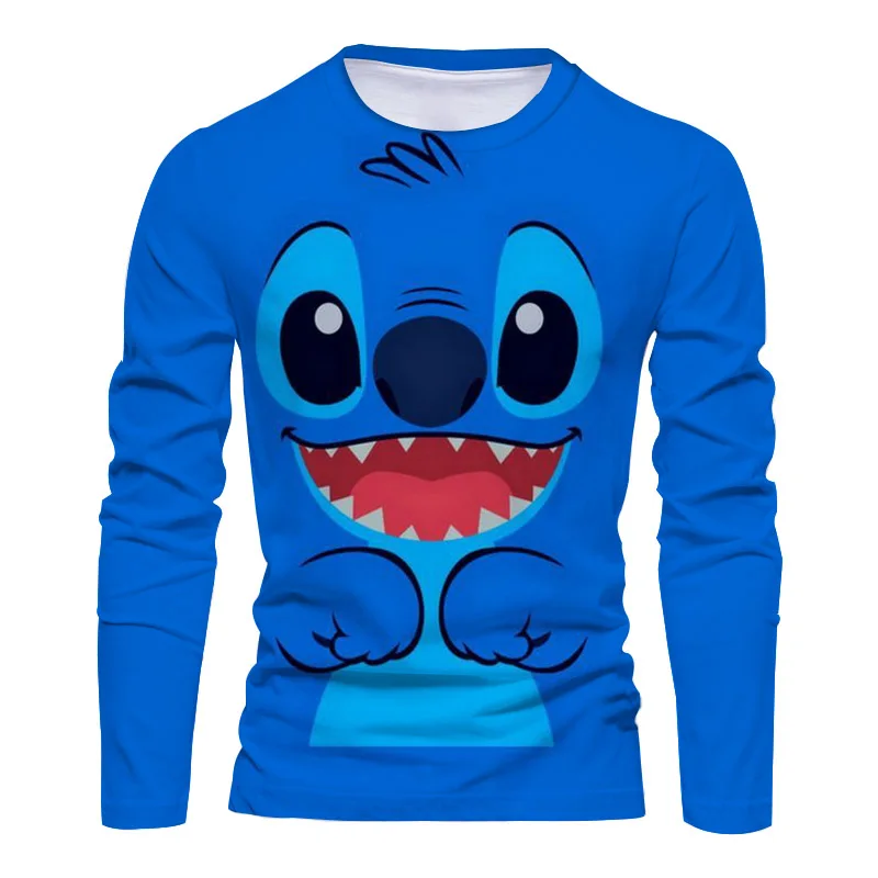 

Осенняя Новинка, уличная одежда в стиле Харадзюку, бренд Disney, Стич и Микки, аниме, повседневный тренд с 3D-принтом, мужская модель с круглым вы...