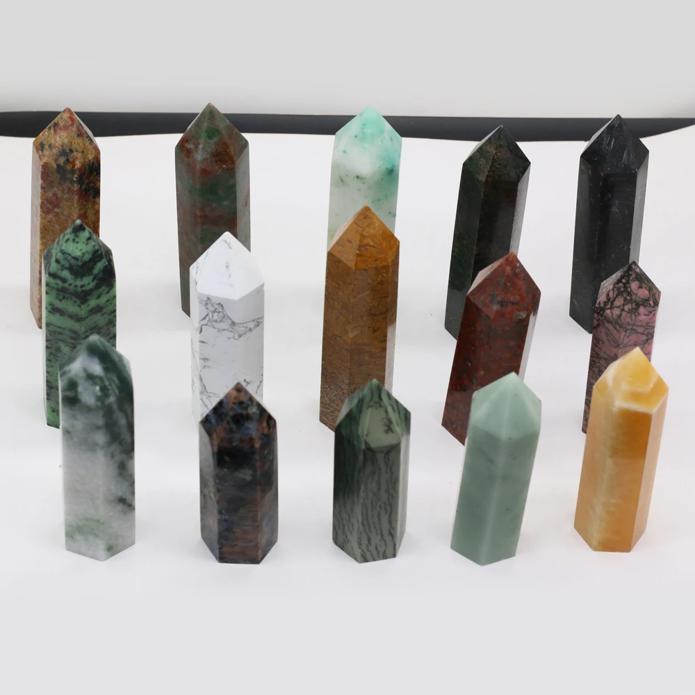 

Natural Point Wand Obelisk Healing Crystal Quartz Stone Hexagonal Prism Energy Ore Mineral Specimen Pyramid Home Decoration Gift