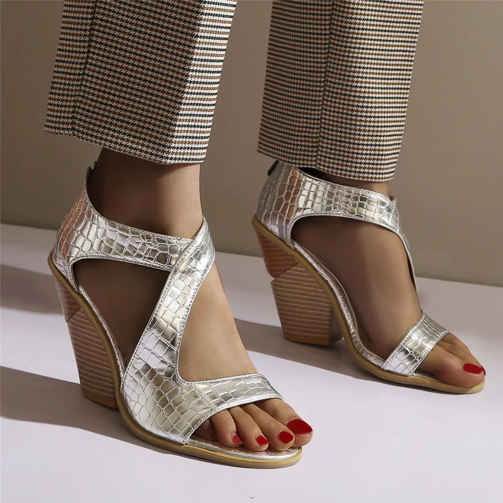 Women Summer Sandals High Heels Wedges Shoes Ladies Vintage PU Leather Plus Size Gladiator Sandalias Mujer Sapato Feminino