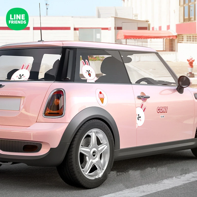 

2023 New Line Friends Brown Sally Choco Cony Cartoon Car Decoration Car Stickers Cover Scratches Cute Car Stickers