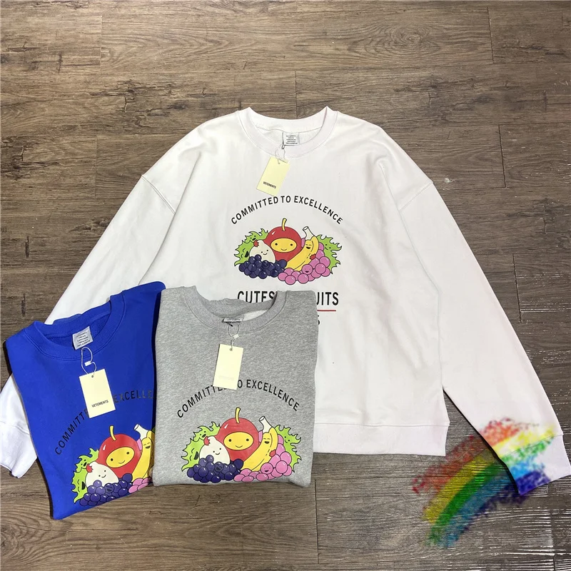 

2021ss Vetements Cutest Of The Fruits Sweatshirt Men Women 1:1 Best Quality Multicolor Graphic Vetements Sweatshirts Hoodie