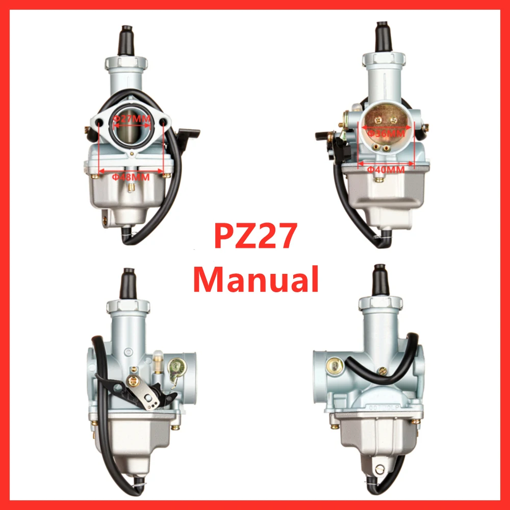 

Мотоцикл PZ26 PZ27 PZ30 Карбюратор для Honda ATV Dirt Bike Scooter Pit Bike Go-Kart Замена карбюратора 4-тактный 26 27 мм Карбюратор