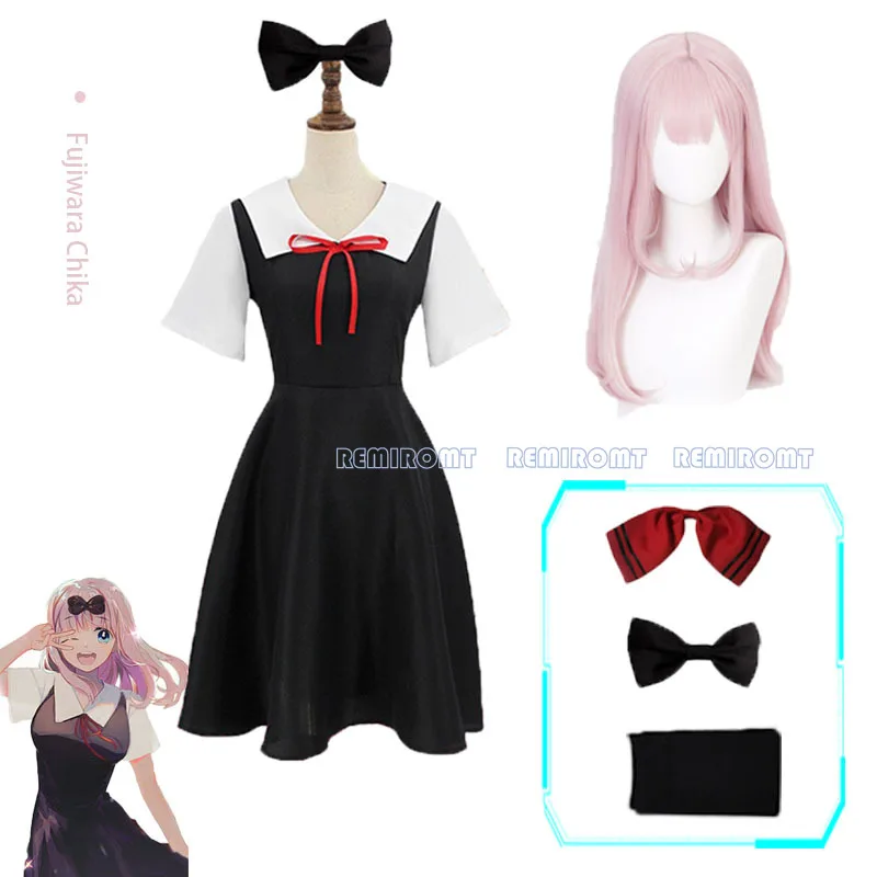 Парик для косплея из аниме Кагуя-сама: Love Is War платья Shinomiya Kaguya Fujiwara Чулки с бантом