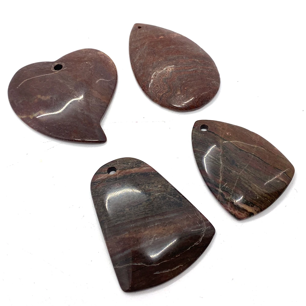 

Heart Natural Stone Charms for Jewelry Making DIY Necklace Earring Accessories Reiki Gemstone Ginkgo Biloba Shape Pendants 5pcs