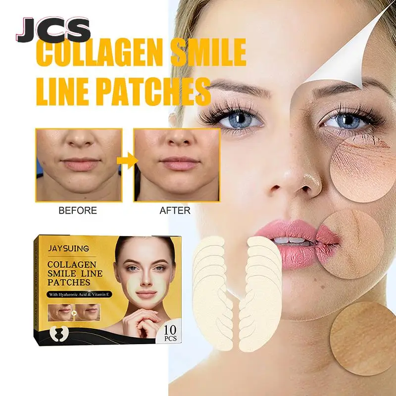 

10Pcs Collagen Smile Line Patches Facial Line Lifting Firms Anti Wrinkle Aging Hyaluronic Acid Moisturizing Patches Skin Care