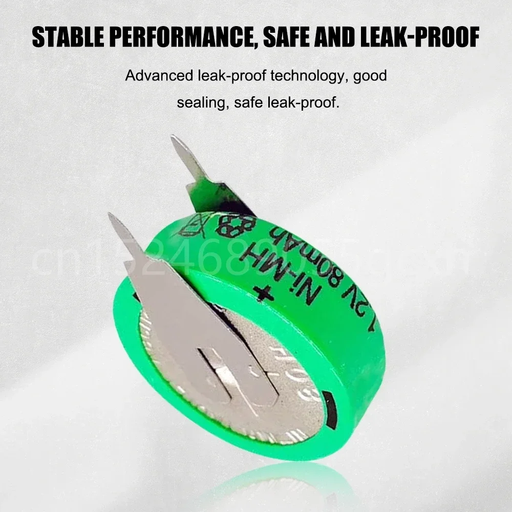 1-20 шт. 1 2 В 80 мАч Ni-MH аккумуляторная батарея с паяными контактами для солнечной