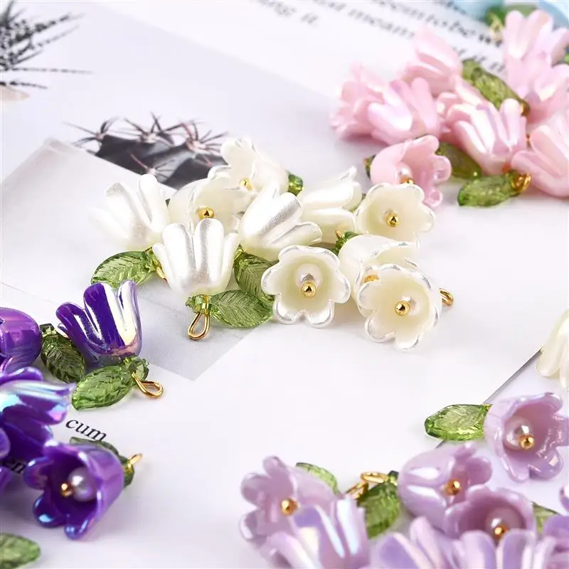 10/100 шт жемчужный колокольчик подвеска в виде орхидеи подвески ювелирное изделие