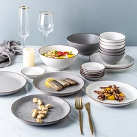 1pc nordic style ceramic rice dessert fruit noodles ramen bowl simple round food dish tableware pasta dinner plates