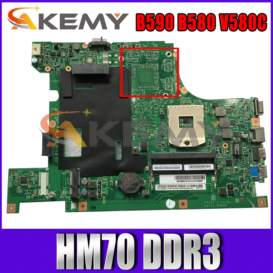 

Akemy For 48 4XB01.011 Applies To Lenovo B590 B580 V580C Laptop Motherboard PGA989 HM70 DDR3 100% Test Work