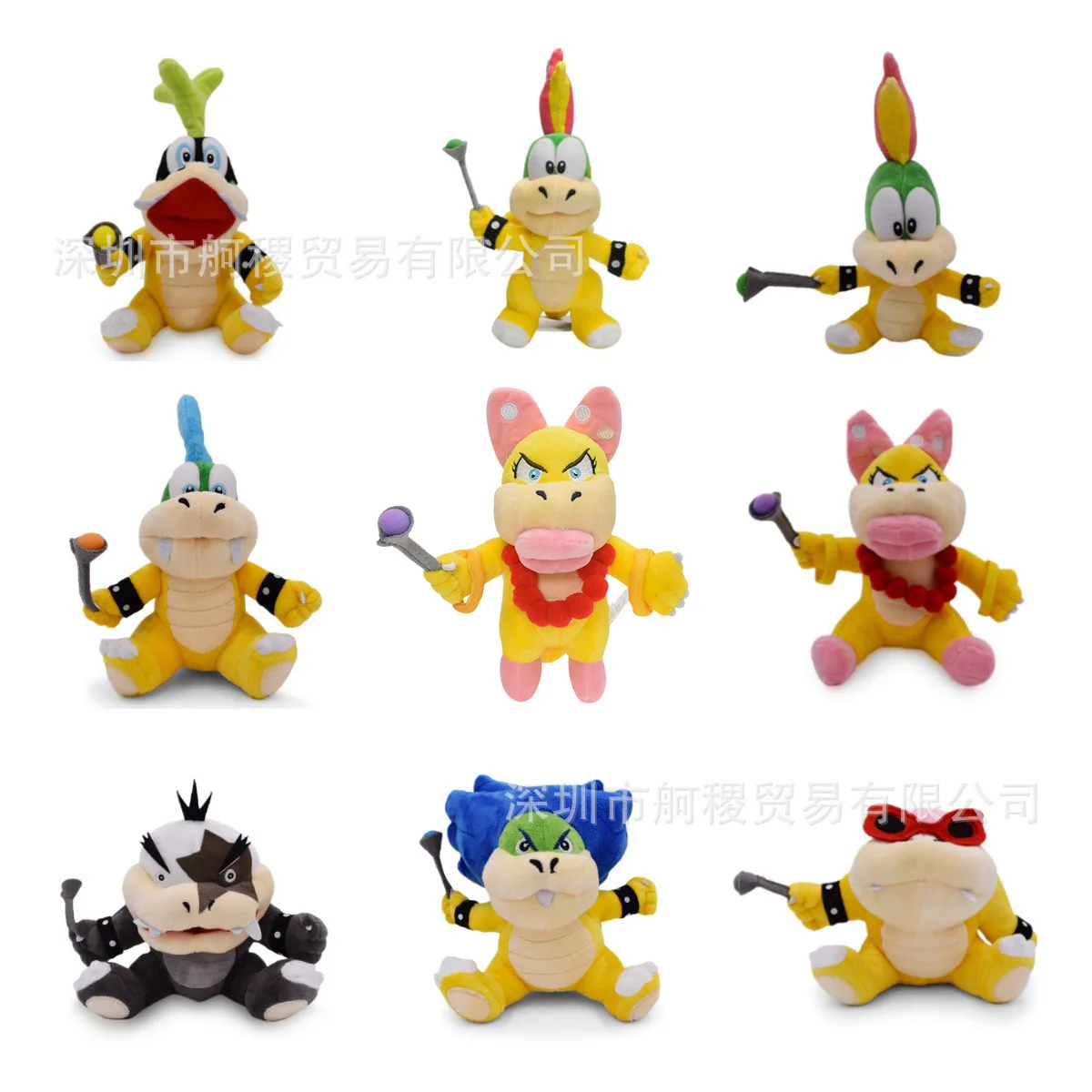 

9 Models Super Mario Game Anime Peripherals Plush Toys Bowser JR Seven Sons Fluffy Stuffed Doll Ornament Kids Birthday Gift