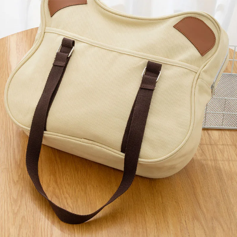 LOERSS Canvas Bear Bags Cute Large Capacity Tote Bag for Girls Outdoor Commute Shopping School Bag New Design Fashion Handbags