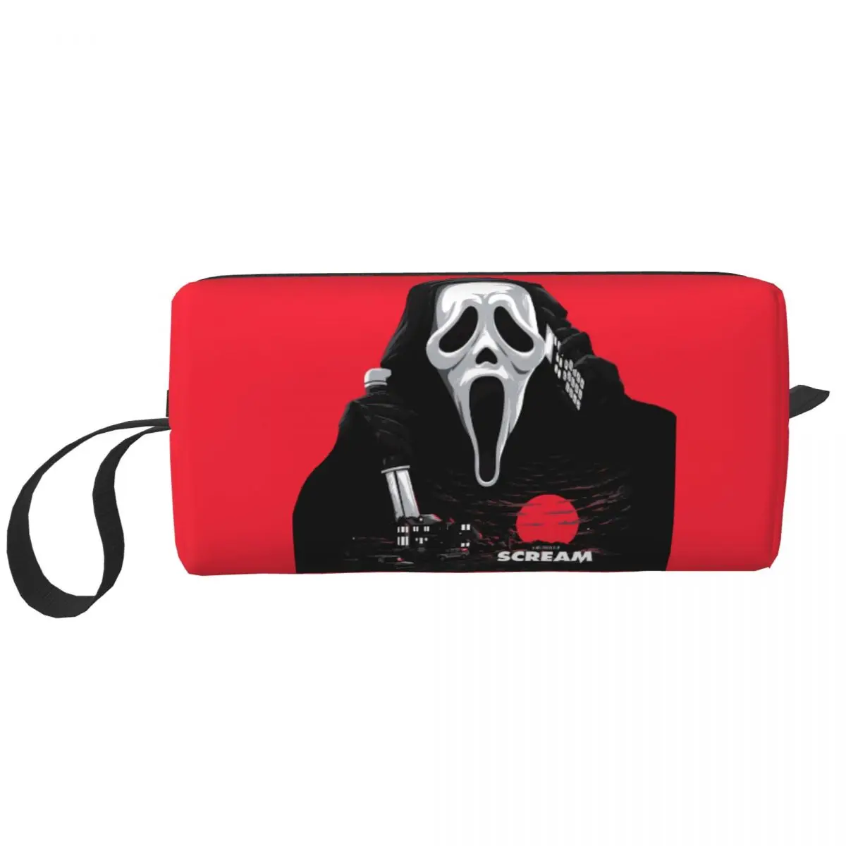 

Scream Ghost Killer Cosmetic Bag Women Capacity Halloween Horror Film Makeup Case Beauty Storage Toiletry Bags Dopp Kit Box