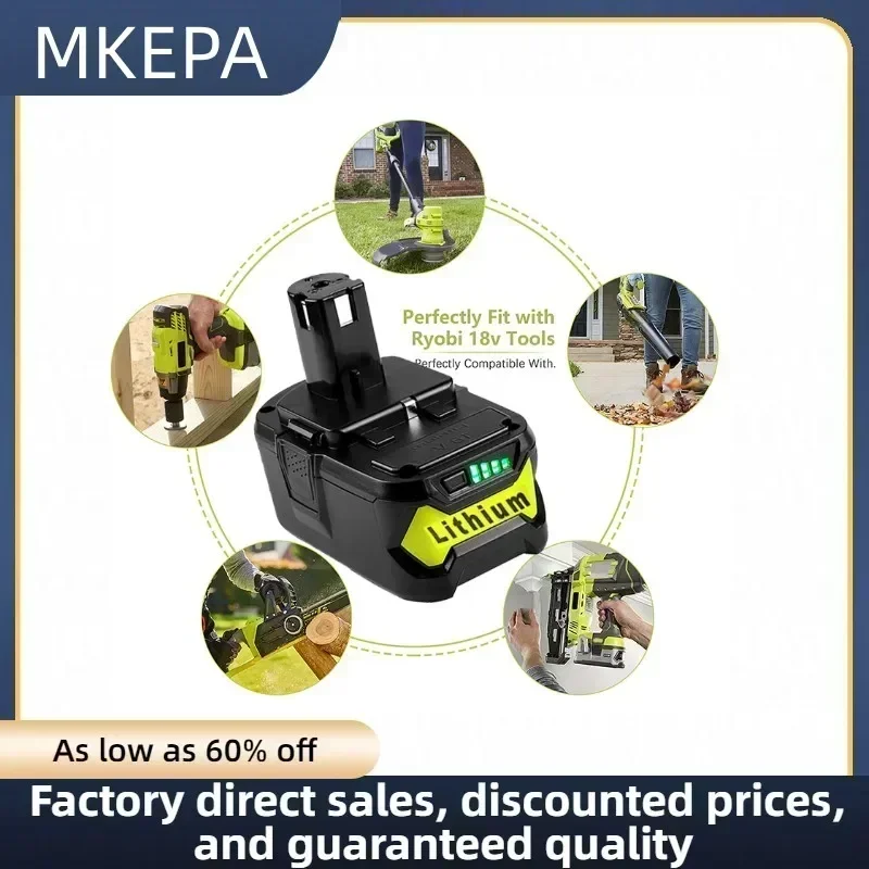 18 В 9800 Ач для RYOBI P108 One + Plus аккумулятор литий-ионный электроинструмент P104 P107 RB18L50