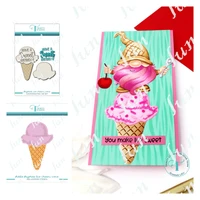 arrival 2022new little layered ice cream cone metal cutting dies stencils scrapbook diary emboss diy greeting card gift handmade