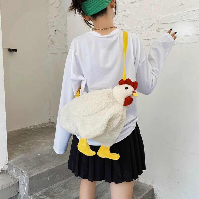 

Shoulder Doll Bag Messenger Bag Shoulder Bag Cock Plush Bag Crossbody Bag Korean Version Cartoon Cute Large-capacity Plush