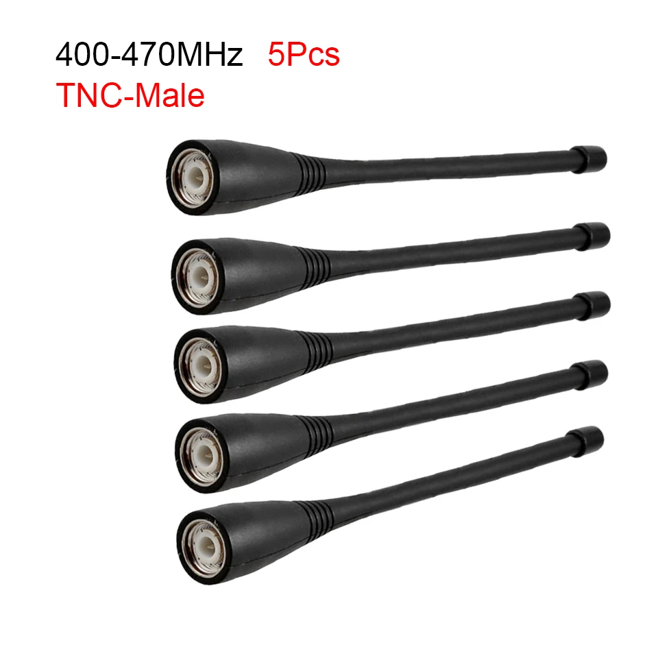 Antenna Tnc Radio Bidirezionale Uhf 400-470Mhz 5 Pezzi Per Radio Kenwood Tk378