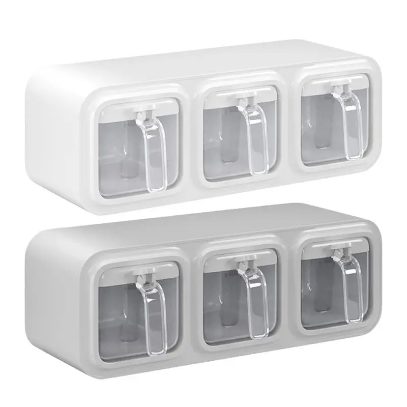 

Wall Mounted Seasoning Box Multipurpose Space Saving Spices Organizer Durable Household Shaker For Salt Pepper Kitchen Supplies