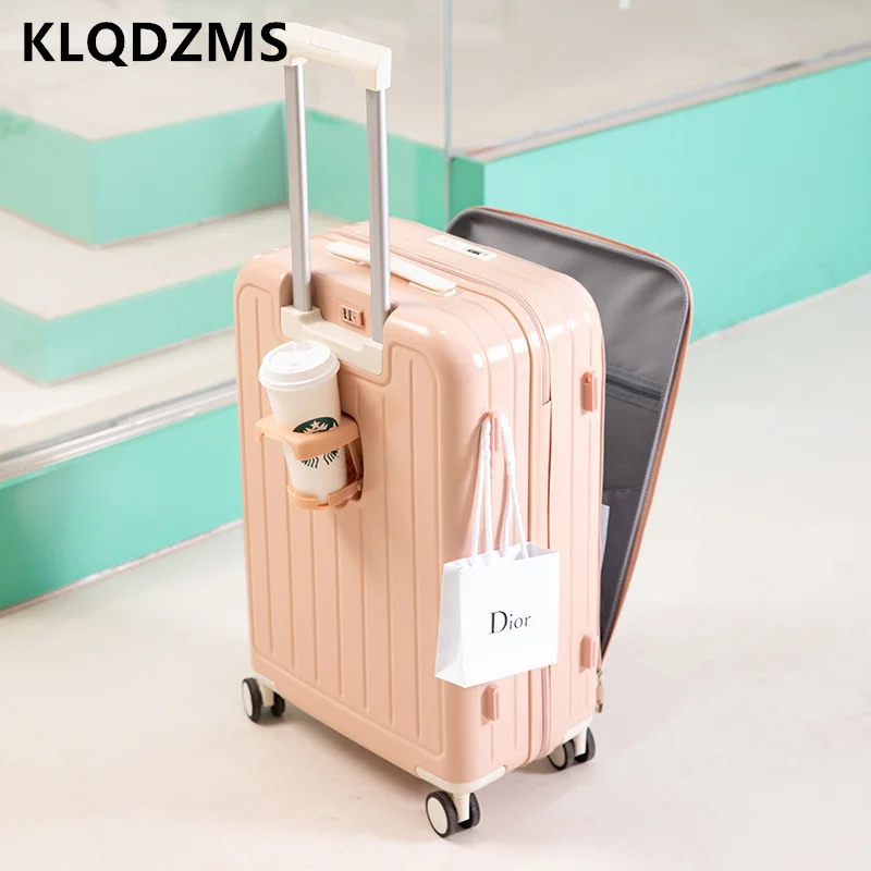 KLQDZMS 20 22 24 26 дюймов Многофункциональный чемодан с передним отверстием для ноутбука Посадка для ноутбука USB-зарядка Чехол на тележке Дорожный чемодан (art.: 3920cbd93fcdd) - 3920cbd93fcdd