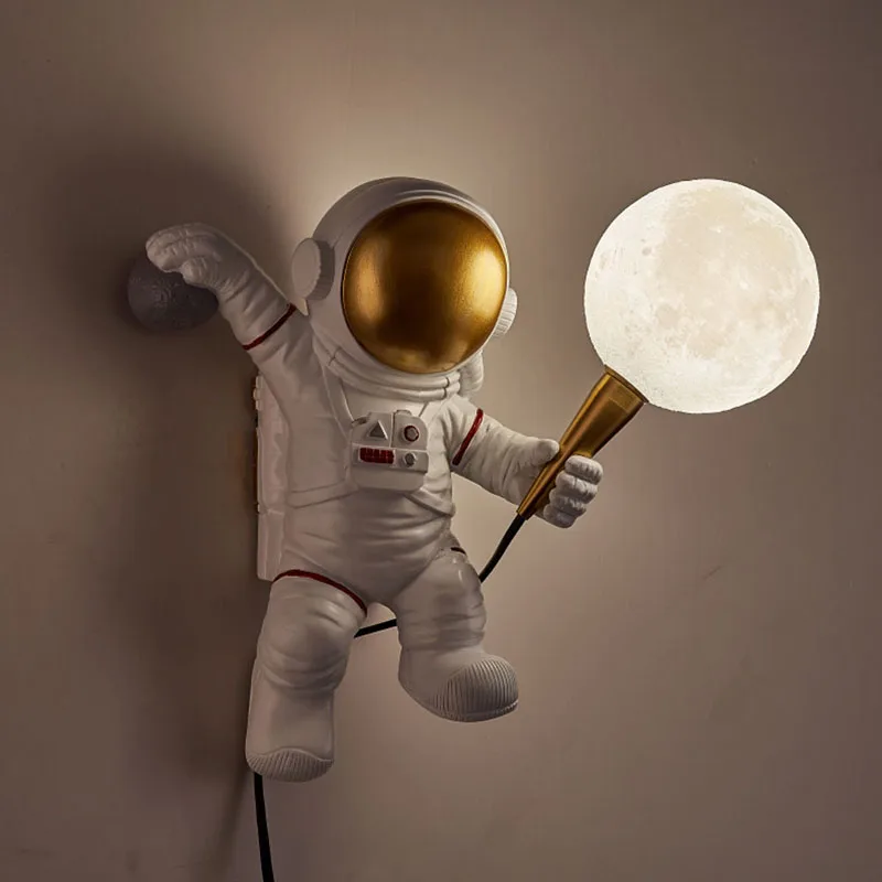 

Nordic Luster Astronauts LED Wall Lamp for Bedroom Living Dining Study Children Room Entrance Hall Aisle Bedside Indoor Decor