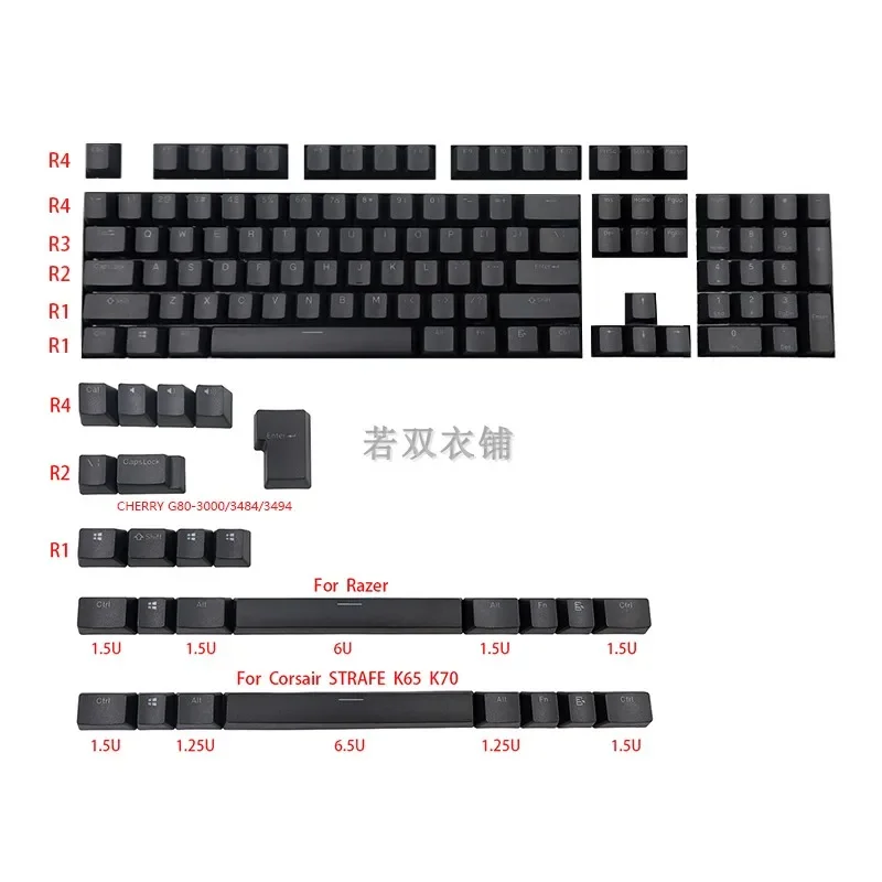 Двухцветные прозрачные колпачки для клавиш PBT131 совместимые с механической