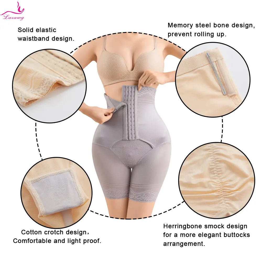 LAZAWG Body Shaper Shorts for Women Waist Trainer Tummy Control Panties High Waist Shapewear Ladies Safety Shorts Seamless