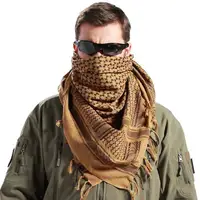 Fashion Tactical Desert Tassel Muslim Headscarf Islam Arab Men Cotton Keffiyeh Head Neck Wrap Shemagh Hijab Scarf 2