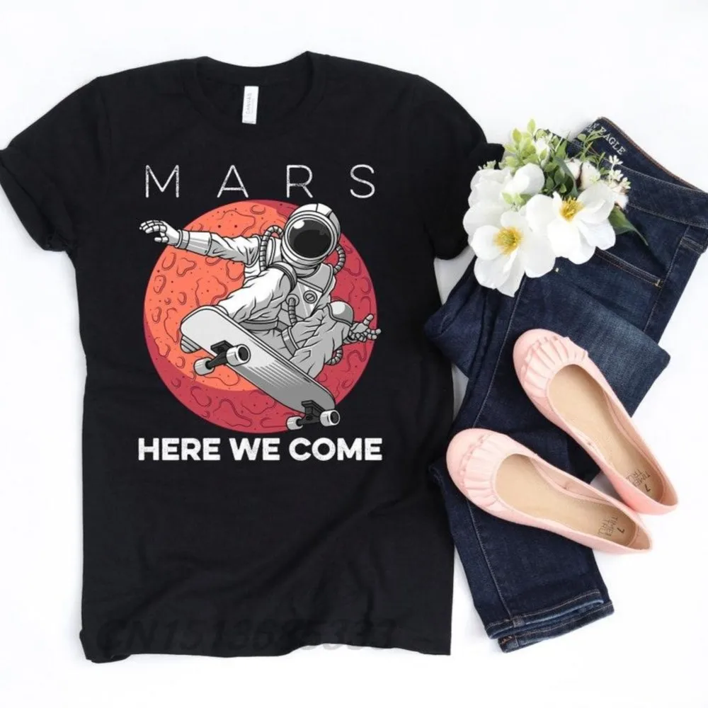 

Mars Here We Come Men Funny Retro T-shirts Sinners Are Winners Baphomet Shirts Dinosaurs Are Scary Man Oversized Cotton T Shirts