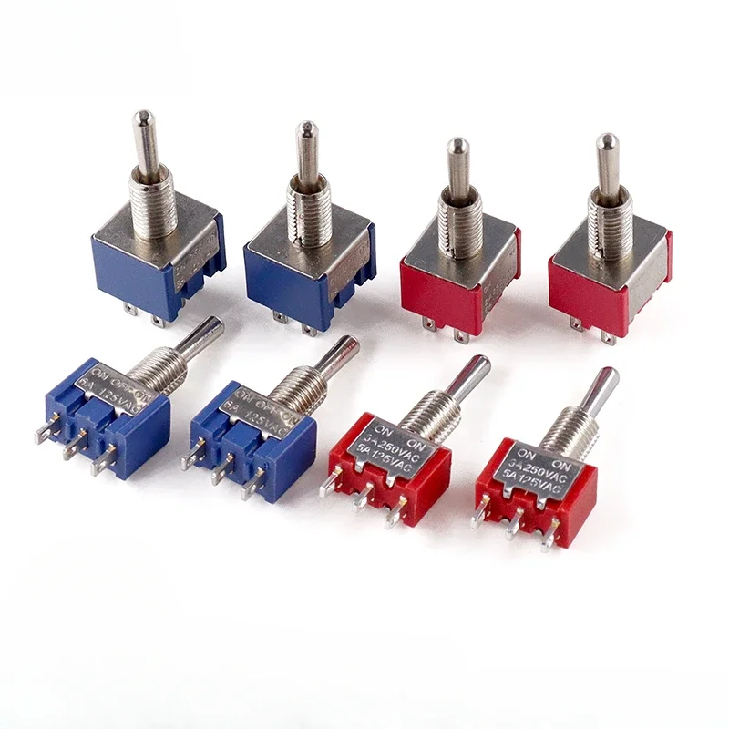Фото Toggle Switch SPDT DPDT Rocker Switch MTS 5A 6A 125V Self-Reset Switch 3A 250 AC 3 6PIN ON-ON ON-OFF-ON №2
