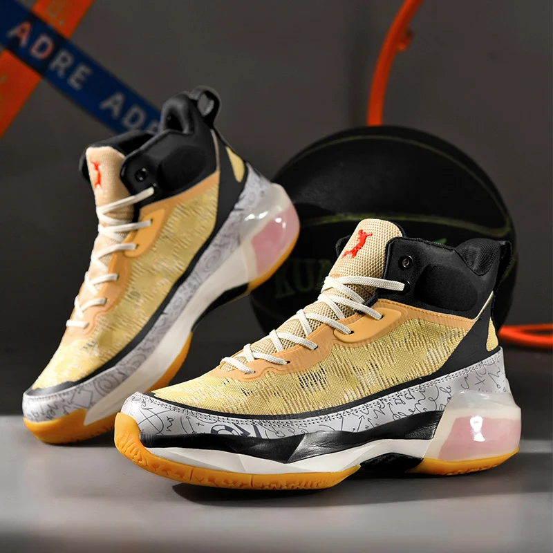 Wear-resistant high rebound actual combat fashion light protective basketball shoes