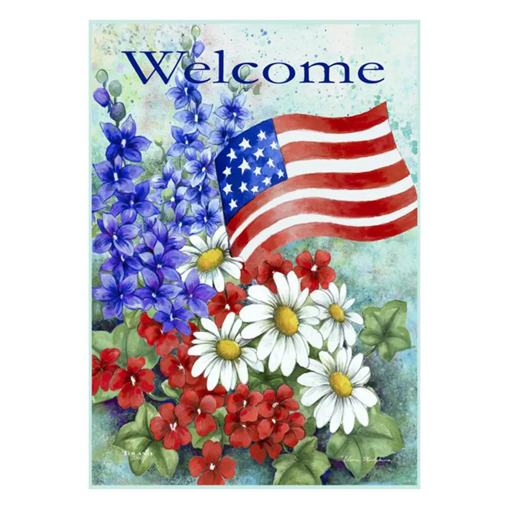 

Устойчивый к выцветанию комнатный Балконный баннер с принтом, подвесной Садовый флаг на годовщину, подарок на Рождество, в американском сти...