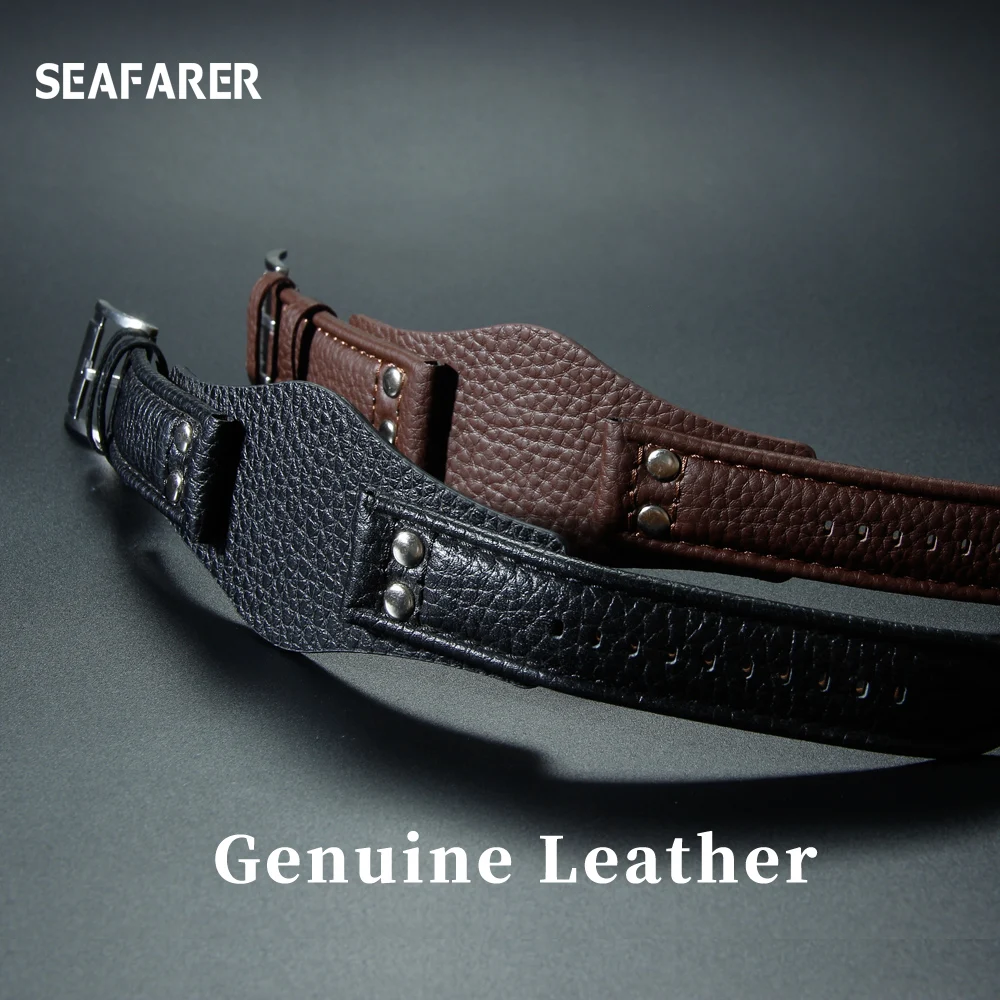 Genuine Leather Watch Strap for Fossil CH2564 CH2565 CH2891CH3051 Wristband 22mm Black Brown Tray Watchband with Rivet Style