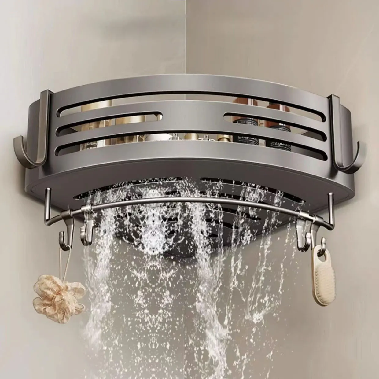 Угловая Полка Для Ванной Комнаты Из Алюминиевого Сплава Без Перфорации