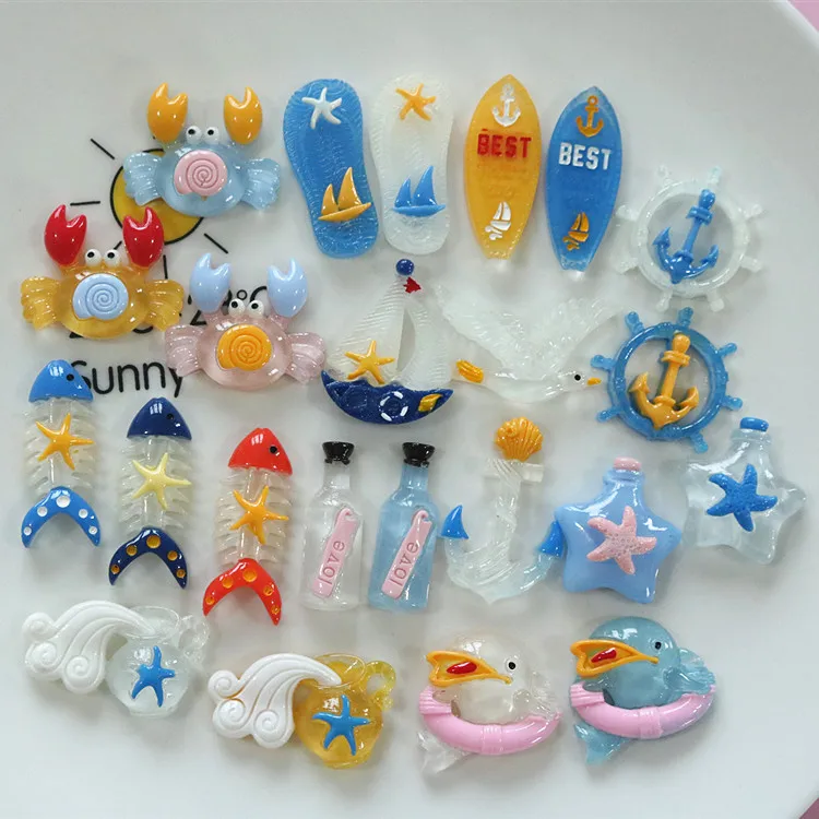 

10pcs Mini Kawaii Cute Sea Crab Flat Back Cabochons Scrapbook Diy Party Hairpin Accessories Home Decoration Craft