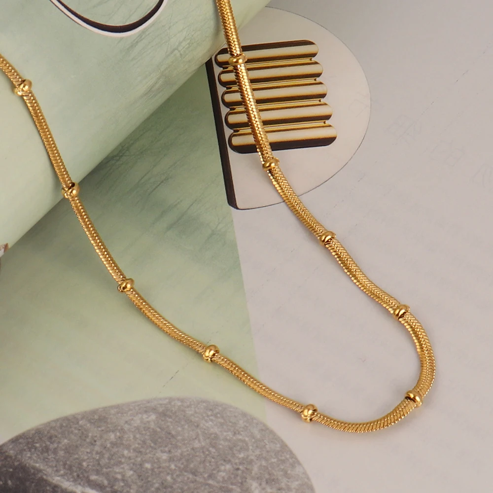 Цепочка Из Нержавеющей Стали 316L для мужчин и женщин ожерелье золотого цвета с