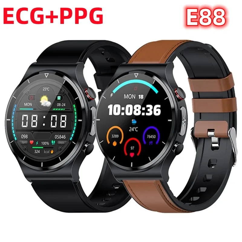 

ECG+PPG Smart Watch E88 Men Heart Rate Blood Pressure Health Fitness Tracker IP68 Waterproof Smartwatch For IOS Xiaomi