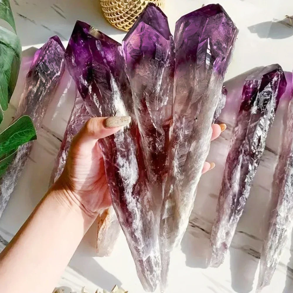 Натуральный уругвайский аметист кварцевый кристалл однопионная палочка скипетр