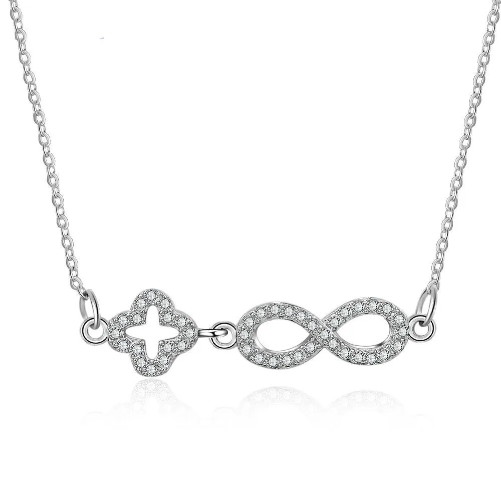 

925 Sterling Silver Chain Pendant Necklace For Women Charm Wedding Engagement Party Jewelry