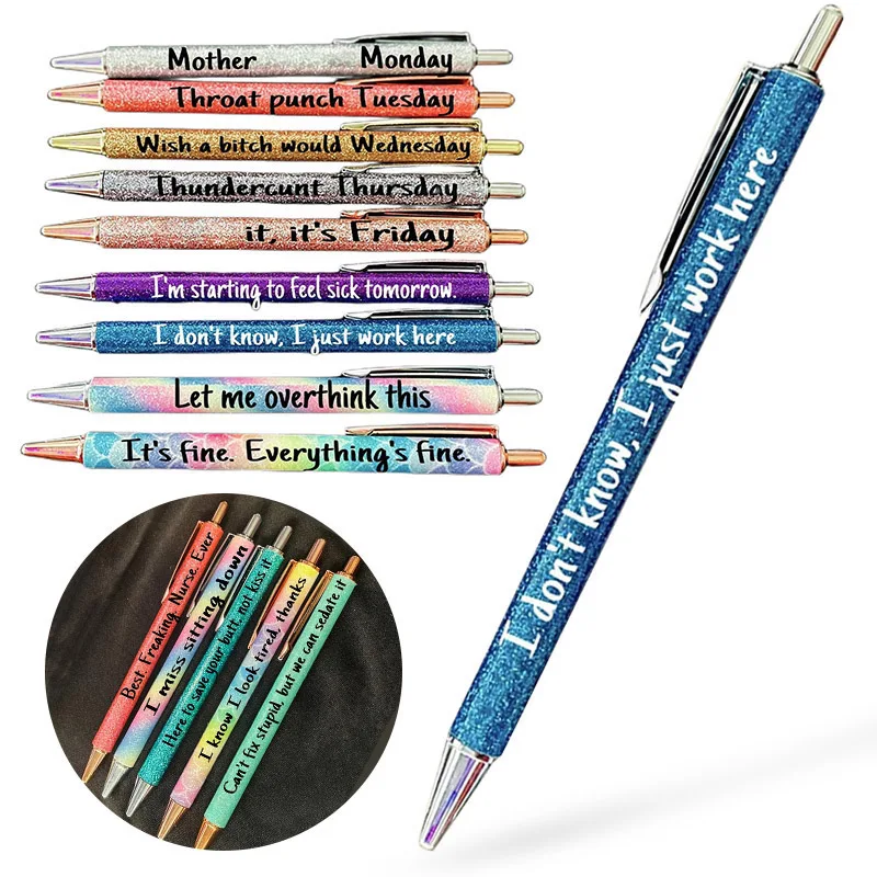 

5 шт./9 шт., пластиковые разноцветные шариковые ручки