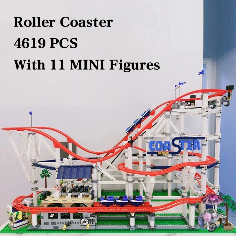 4619pcs big roller coaster with motor compatible 15039 18003 DIY Model building 10261 blocks bricks kids birthday gifts
